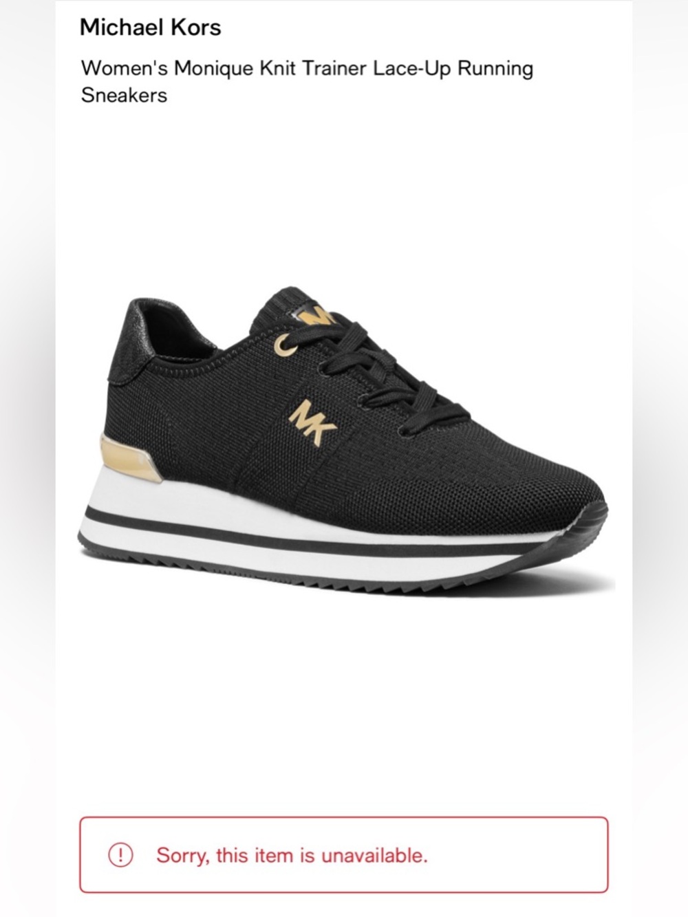 Michael Kors Black Knit Platform Sneakers